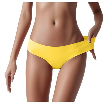 Underwear Breathable Midwaist Silk Non- Color Solid Women s Sexy Panties For Women Lace Underwear Booty Shorts For Women