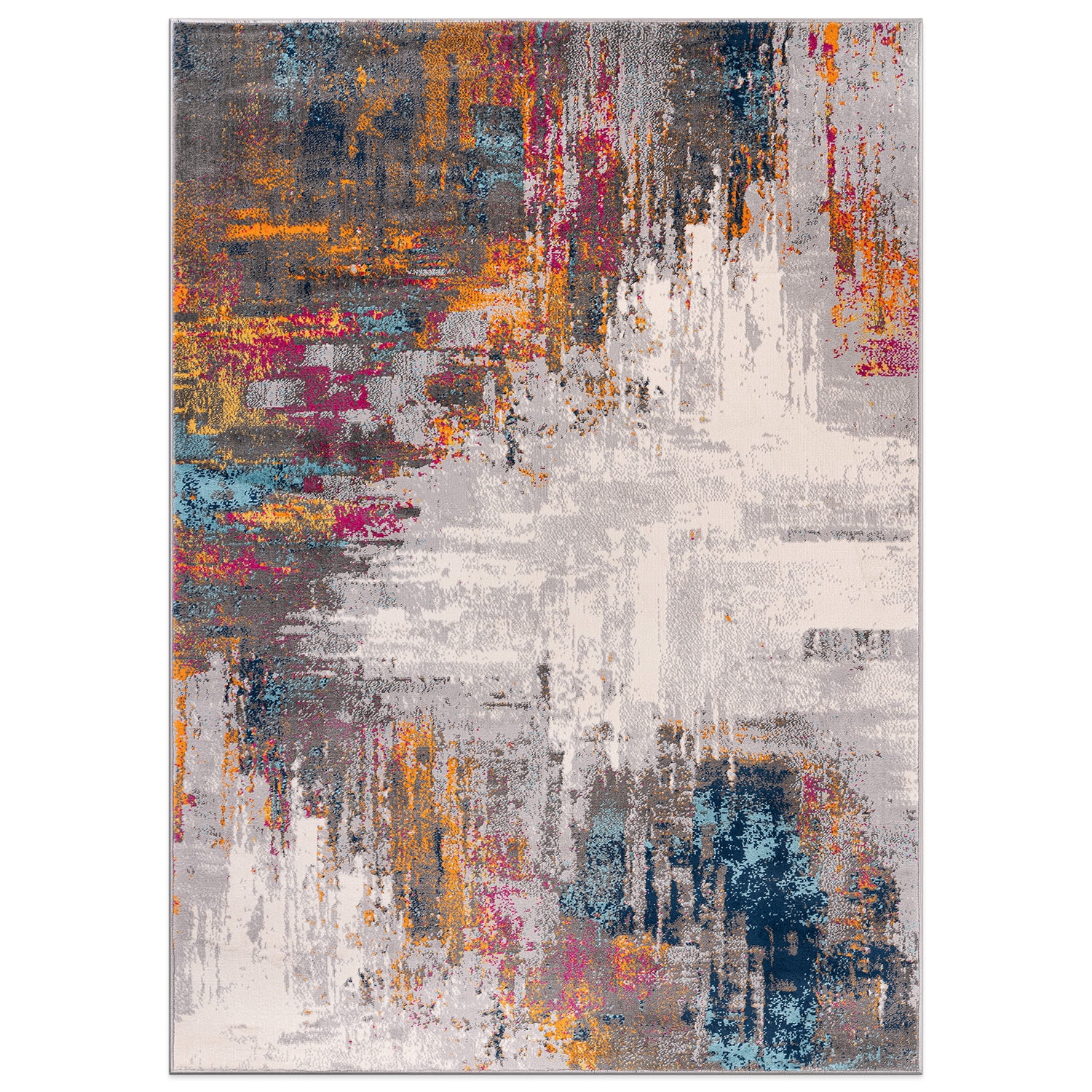 World Rug Gallery Bari Contemporary Abstract Art Area Rug - Multi 3'3"x5'