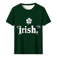 thumbnail image 2 of Uootdi T-Shirts à Manches Courtes pour Femmes Col Rond Trèfle Graphique Usé Tenue Décontractée Quotidienne Cadeau, 2 of 7