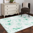 thumbnail image 3 of Rectangle Area Rugs 4 x 6 Ft, Green Flower Non-Slip Residential Carpet, Watercolor Floral Botanical Line Drawing Print Indoor Crawling Mats Runner Rugs for Living Room/Dining Room/Bedroom, 3 of 8