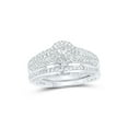 thumbnail image 2 of 10kt White Gold His Hers Round Diamond Halo Matching Wedding Set 1 Cttw, 2 of 3