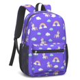 thumbnail image 2 of Unicorn and Rainbow Purple Pattern 17" Waterproof Oxford School Backpacks for Teens, S-Shape Padded Straps, for School, Travel, Hiking, Camping, 2 of 5