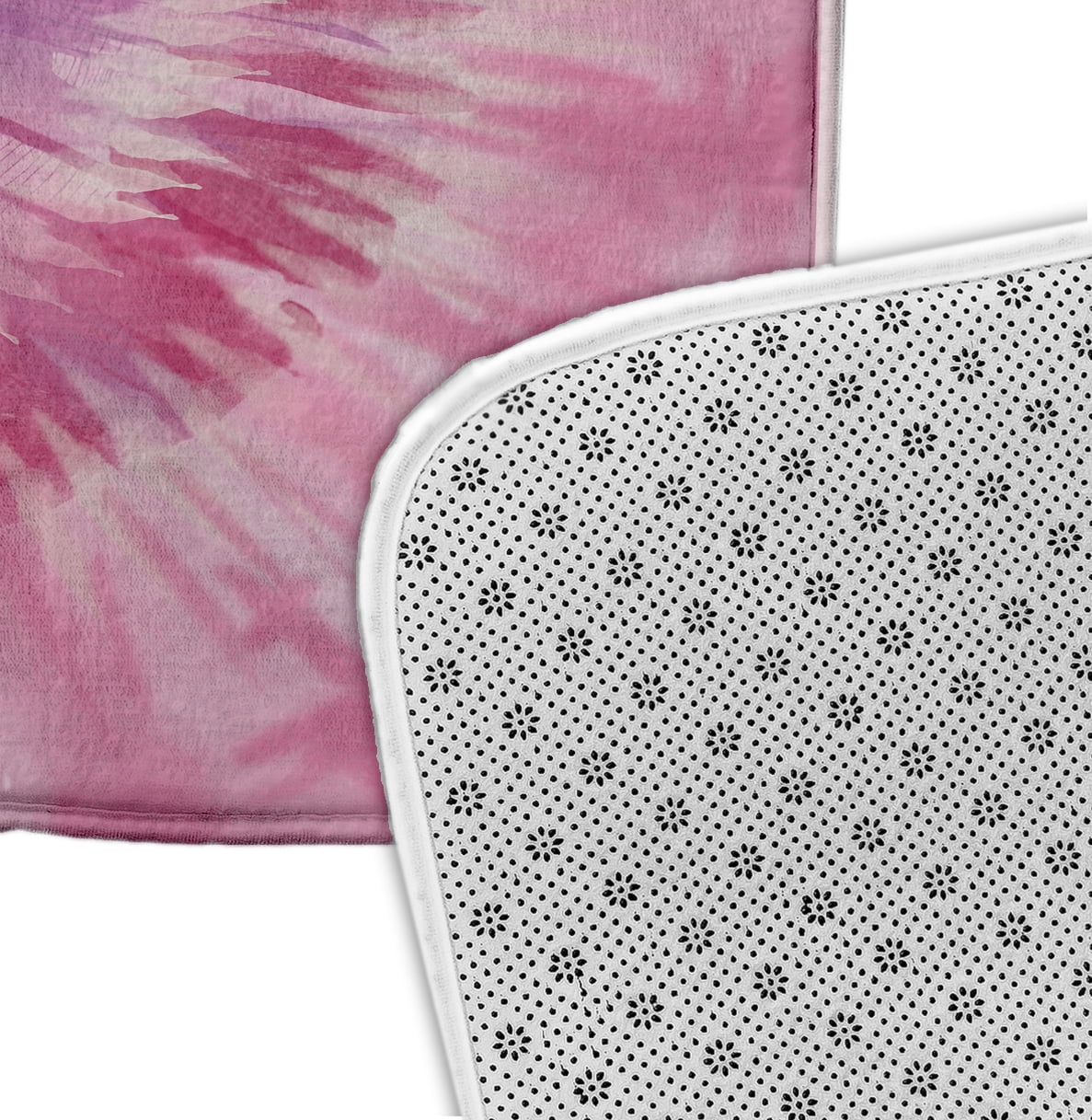 Simply Daisy 34" x 21" Plush Microfiber Pink Shibori Burst Bath Mat