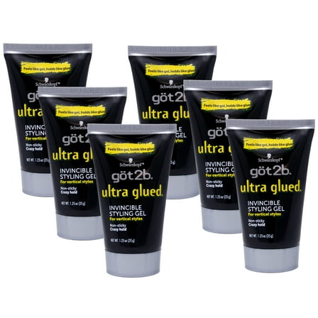Schwarzkopf Got 2b Ultra Glued Invincible Styling Gel, 1.25 oz, 6 Pack