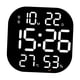 thumbnail image 5 of Reloj de pared digital con calendario, pantalla de temperatura, control remoto y alarma electrónica. Blanco, 5 of 9