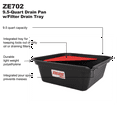 Zeeline by Milton 9.5Quart Drain Pan With Filter Drain Tray