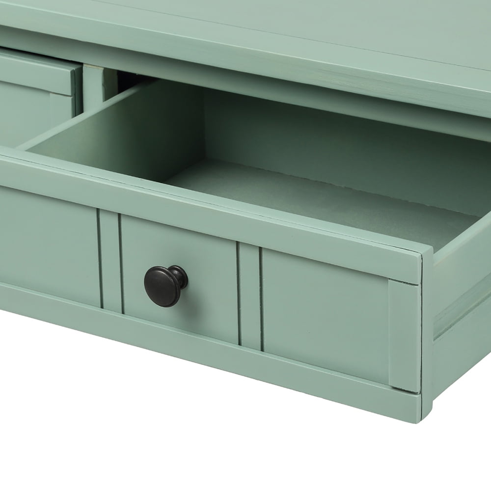 Kepooman Daisy Series Wooden Console Table with 2 Drawers & Bottom Shelf for Entryway, Acacia Mangium, 35.43" L x 13.8" W x 29.9" H, Retro Blue Kepooman Daisy Series Wooden Console Table with 2 Drawers & Bottom Shelf for Entryway, Acacia Mangium, 35.43" L x 13.8" W x 29.9" H, Retro Blue
