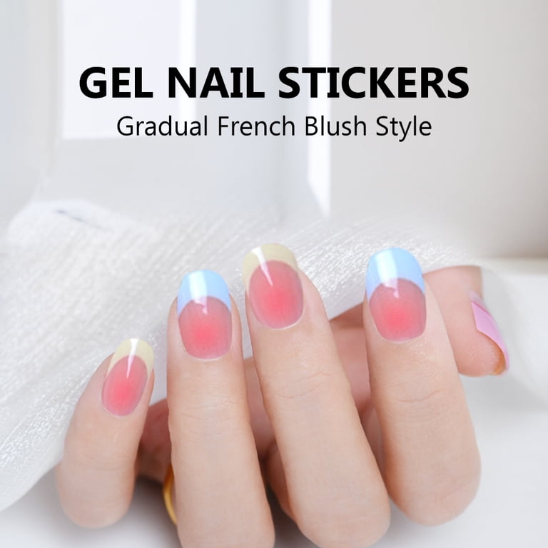 Gel Nails Stickers Semi Cured Gel Nail Strips Nails Polish Strips