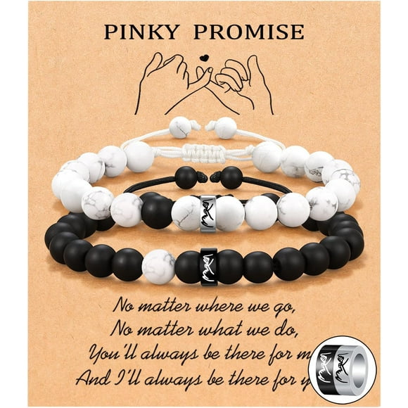 Matching Pinky Promise Couple Ring Bracelets For Boyfriend Husband Soulmate Girlfriend Wife Valentine'S Day Anniversary Birthday Engagement Christmas Gift[S8226]