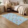 thumbnail image 2 of ODIKA 5'x7' Ultra-Soft Area Rug, Turtle Felt Whimsical Layout Marine Storybook Icons Nautical Ocean Flowing None Washable, Bare feet friendly, Silk-Touch for Bedroom Home office, 2 of 7