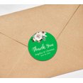 thumbnail image 3 of Darling Souvenir Round 45 Pcs Rose Floral Thank You Stickers Personalized Bride Groom Names And Date Envelope Seals-Green, 3 of 4