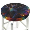 thumbnail image 5 of Salouo Rainbow Wings Majestic Dragon Pattern Bar Stool Cushion Cover, Round Crease-Resistant Stretchy Dustproof Stool Seat Slipcover for Bar Round Chair-14 inch, 5 of 6