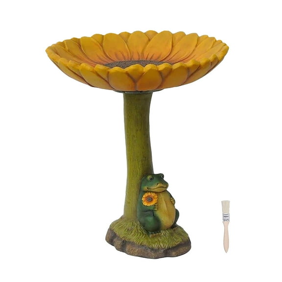 OEFNTAC Resin Bird Feeder Garden Decoration with Brush for Outdoor Use Bird Feeder for Outdoors Garden Bird Feeder Hanging Bird Feeder Decorative Bird Feeder