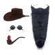 thumbnail image 5 of Sombrero vaquero y gafas sol divertidas con barba para carnaval, , escenario y vacaciones. negro, 5 of 8