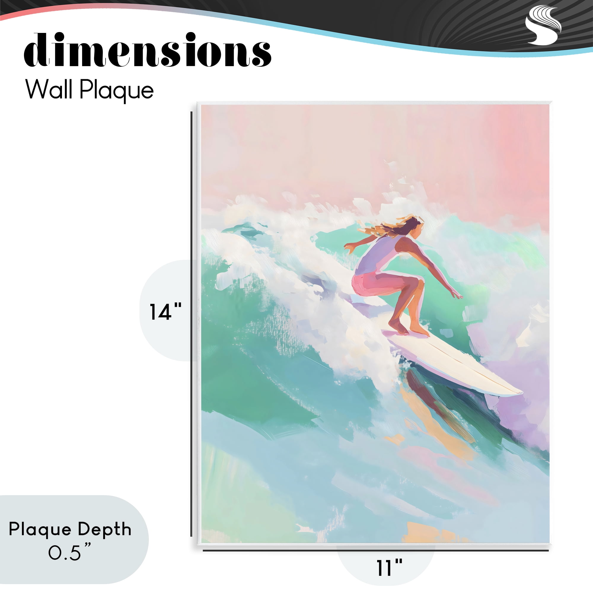 Stupell Industries Surfer Girl Riding Waves Wall Plaque Art, design by The Prints Vibe
