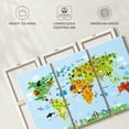 thumbnail image 6 of Elephant Stock Animals Of The World Wall Art - Horizontal Multi Panel Canvas - Kids Room Wall Decor - Map Multi Panel - Green And Blue Decor - 57" x 36", 6 of 8
