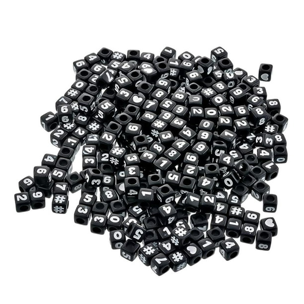 300 piezas de números acrílicos mixtos BLESIY 0-9 7mm con agujero sueltas cuadradas para Llaveros