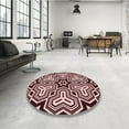 thumbnail image 4 of Ahgly Company Machine Washable Indoor Round Transitional Pink Area Rugs, 5' Round, 4 of 7
