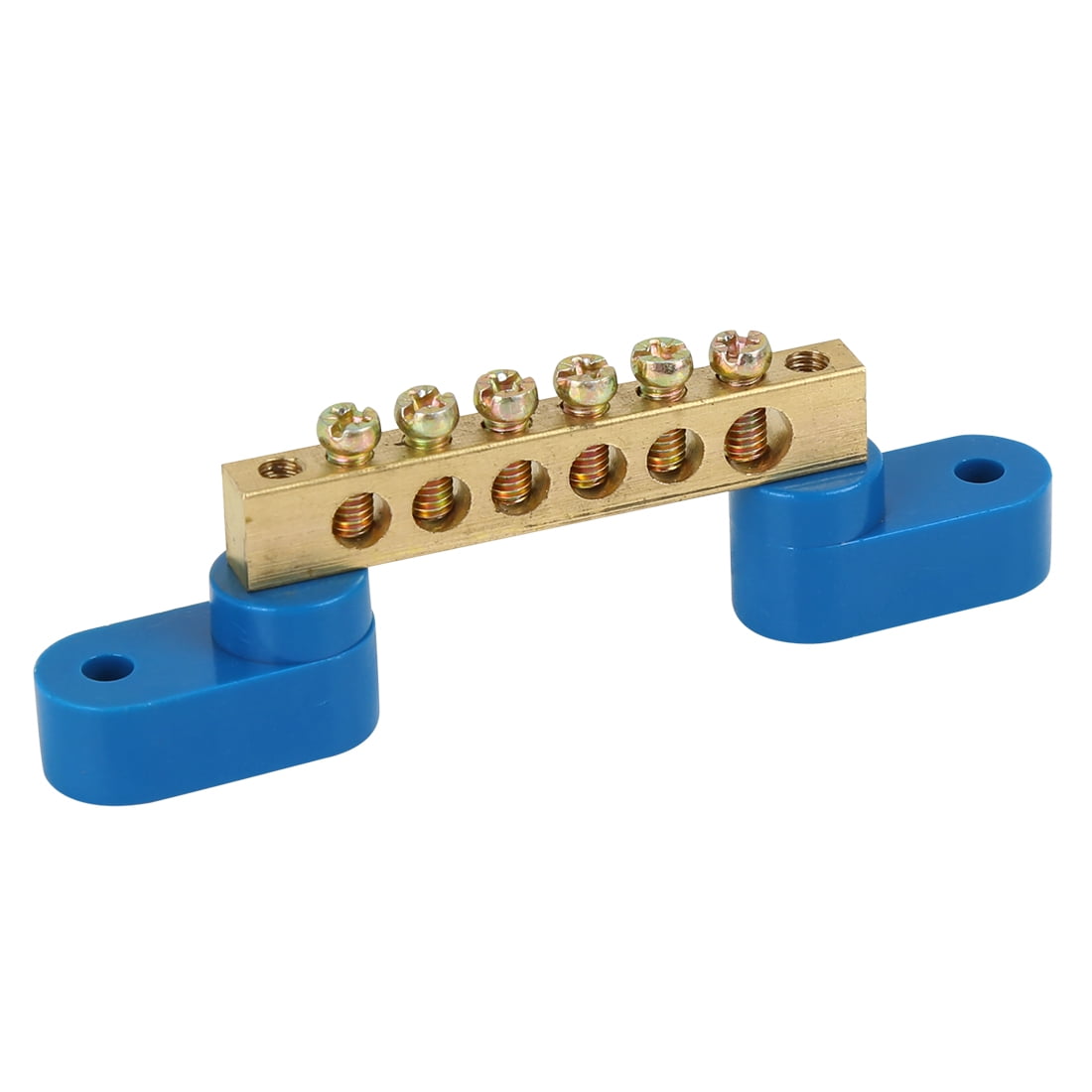 Terminal Grounding Strip Bus Bar Block 6 Positions Screw Metal DC 250V