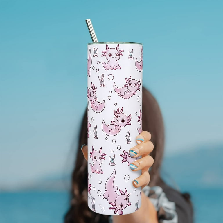 Axolotl Travel Mug, Axolotl Gifts, Cute Tumbler with Straw and Lid, Axolotl  Stuff/Ornament, Unique Birthday Gifts for Women, Friends Female, Teenage