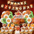 thumbnail image 2 of Thanksgiving Decorations, 60 Pcs Fall Thanksgiving Party Supplies Thankful Banner, 2 of 5