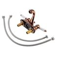 thumbnail image 4 of Renovators Supply Bathroom Faucets 4" Rose Gold Centerset Bathroom Sink Faucet w/White Double Handle and Supply Lines, 4 of 5