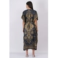 thumbnail image 2 of Women's Kaftan Dress Beach Cover Up Tribal Ethnic Print Plus Size Loose Kimono Maxi Dress, 2 of 6