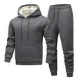 thumbnail image 5 of Mens Casual Tracksuit Set 2 Pieces Sweatsuits Fleece Hoodies Hooded Sweatshirt Pullover Sweatpant Jogging Pant Fall Workout Outfits, 5 of 5