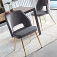 thumbnail image 3 of NORDICANA Dining Chair Set of 2,Upholstered Accent Chairs with Golden Metal Legs, Round Back Side Chairs for Kitchen Living Room Bedroom, 3 of 12