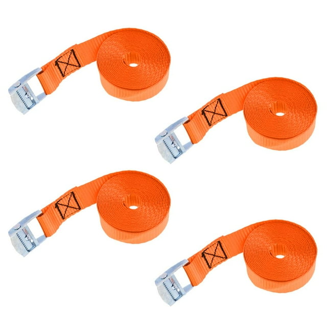 S SERENABLE 4 Pcs Sangles de Boucle de Came de Kayak Porte-Bagages Remorques 2.5m Orange