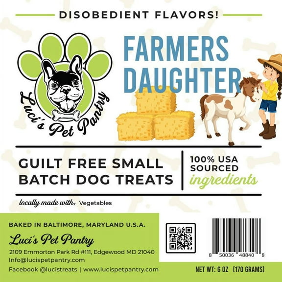 Farmer's Daughter "Vegetable Biscuits" Dog & Puppy Treats! 6 oz. Treat Bag of Yummy Goodness!
