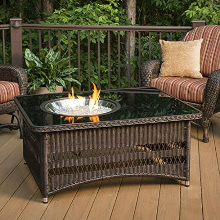 The Outdoor GreatRoom Company Resin Wicker Fire Pit Table in Balsam - Walmart.com