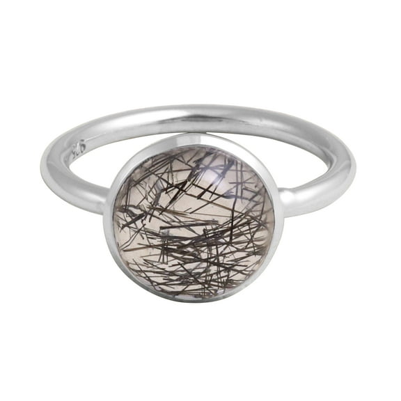 Earth Gems Jewelry Tourmaline Quartz Ring Sterling Silver Ring Silver Handmade Ring for Women
