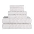 thumbnail image 2 of BNM Turkish Cotton Jacquard Towel Set of 6, White, 2 of 6