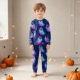 thumbnail image 4 of Zuwimk Toddler Girl Boys Kids Pajamas Halloween Funny Graphic Pjs Long Sleeve Snug fit 2pcs Jammies,Y022-Dark Blue, 4 of 9