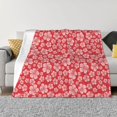 thumbnail image 1 of Fotbe Red Hibiscus Flower Manta de Franela con Estampado, Manta Ultrasuave para Cama, Sofá, Auto, Hipoalergénica y Antibolitas-60"x50", 1 of 6