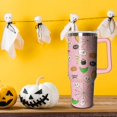 thumbnail image 5 of 40oz Funny Pumpkin Halloween Tumbler with Handle and straw, Skull Bat Gothic Horror Ghost Stainless Steel Insulated Cup, Spooky Pink Coffee Mug Water Bottle Gift, 5 of 6