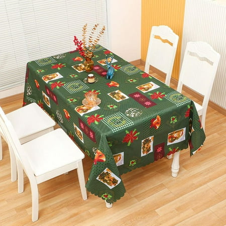 

Christmas Rectangle Tablecloth 59X71 lnch Washable Polyester Table Cover Rectangular Table Cloth Perfect for Fall Halloween Christmas Picnic Decor