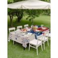 thumbnail image 4 of Outdoor Tablecloth with Umbrella Hole for Patio/Picnic/Party/Camping, Independence Day Floral Waterproof Table Cloth Rectangle Table Cover Washable, Anniversary USA Flag Vintage (60"x 102"), 4 of 9