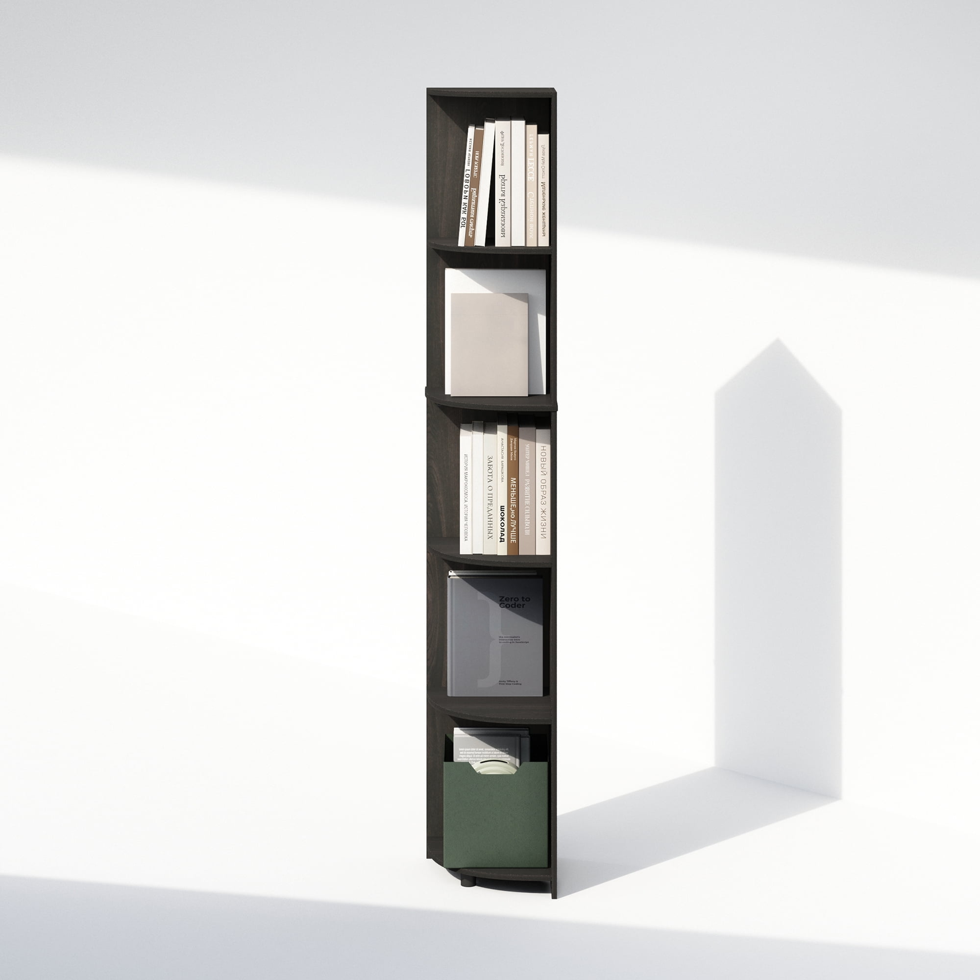Furinno Basic 5-Tier Corner Multipurpose Standing Shelf, Espresso