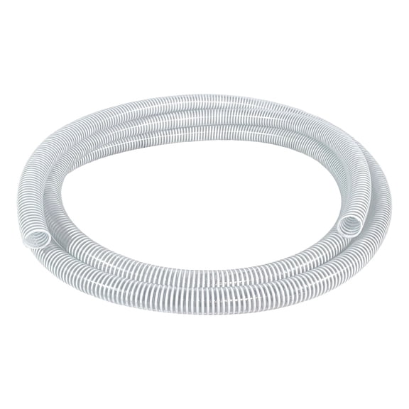 Gloxco 1-1/2" ID Clear PVC Suction Hose, 65 PSI, 20' Length