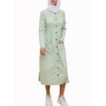 thumbnail image 3 of Lovito Plain V Neck Pocket Long Sleeve Dress, 3 of 5