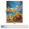 thumbnail image 4 of Chilfamy Cocktails Starfish Beach Print Throw Blanket Lightweight Soft Blanket for All Seasons 40x50in, 4 of 6
