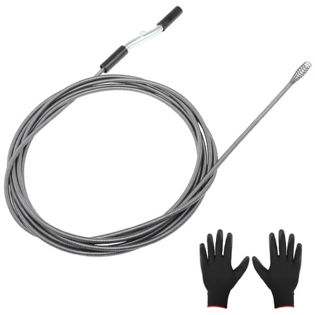 PRO-FOR 25FT Handheld Drain Auger, Heavy Duty Plumbing Snake for Clogged Drains, 3/8 Inch Diameter Manual Drain Cleaner for Sink, Bathtub, Shower & Kitchen Pipes