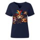thumbnail image 5 of Xuyuer Mardi Gras V-Neck T-Shirt for Women Hearts Beads Carnival Tuesday Parade Loose Top short Sleeve Casual Tee Tshirts S-2XL Pattern T-Shirt - Casual Short-Sleeved Retro, 5 of 6