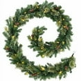 thumbnail image 6 of HESHENG 9Ft Artificial Christmas Garland, Garland Xmas Tree Wreath Festival Fireplace DIY Door Fireplace Decor, Gold, 6 of 9