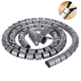 thumbnail image 5 of 1 Pcs 1\.5/2m Flexible Spiral Cable Organizer Storage Pipe Cord Management Cable Winder Desk Tidy Cable Accessories Silver gray 8mm*1.5m+clip 8mm, 5 of 9