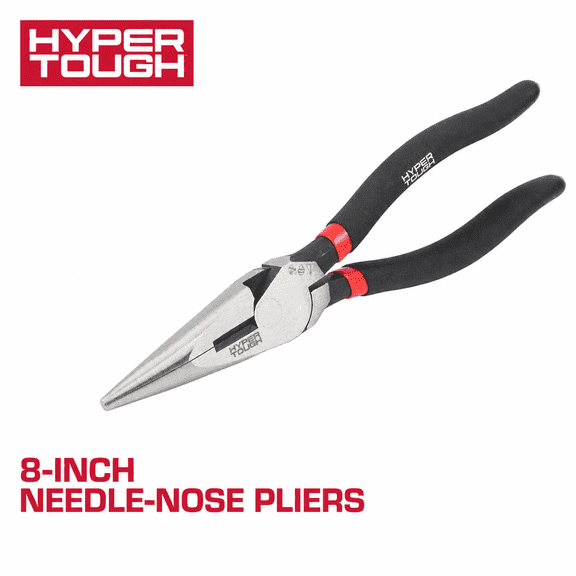 Hyper Tough 8-inch Needle Nose Pliers with Comfort Grip Handle