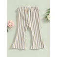 thumbnail image 5 of Bagilaanoe Toddler Baby Girls Flare Pants Striped Print Trousers 6M 12M 18M 24M 3T 4T Kids Casual Bell-bottoms, 5 of 8