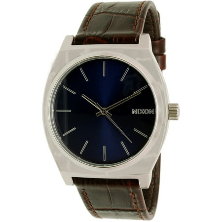 Nixon Men's Time Teller A0451887 Silver Leather Quartz Dress Watch